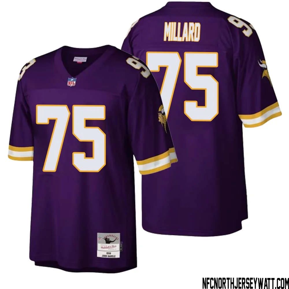 Keith Millard No 75 Men Mitchell Ness Purple Minnesota Vikings Legacy Replica Jersey