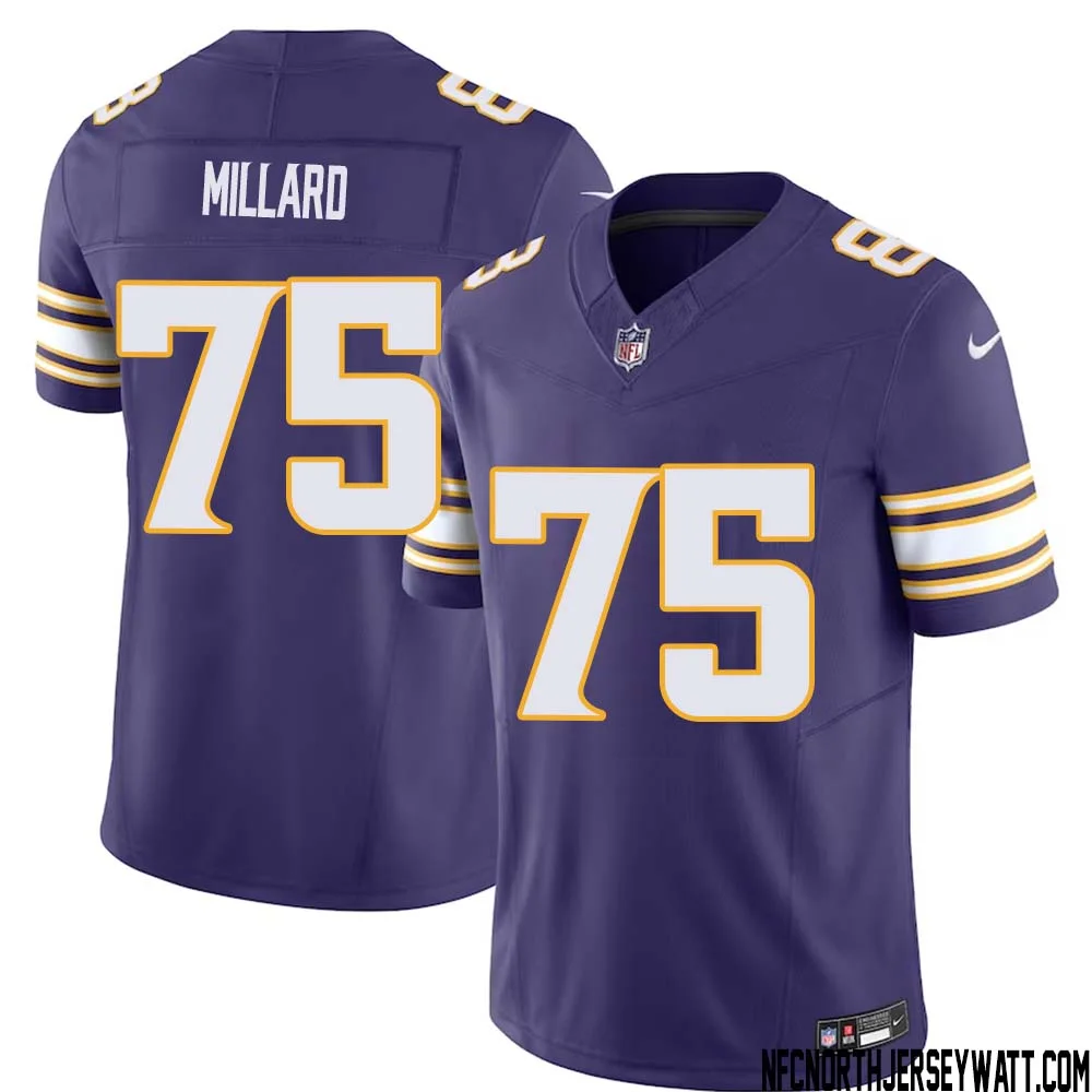 Keith Millard No 75 Mens Purple Minnesota Vikings Vapor F.U.S.E. Limited Jersey 1