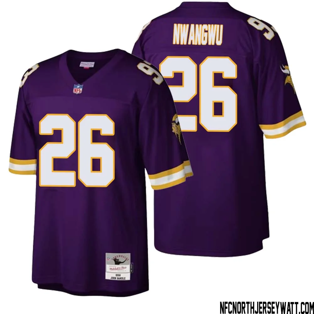 Kene Nwangwu No 26 Men Mitchell Ness Purple Minnesota Vikings Legacy Replica Jersey 1