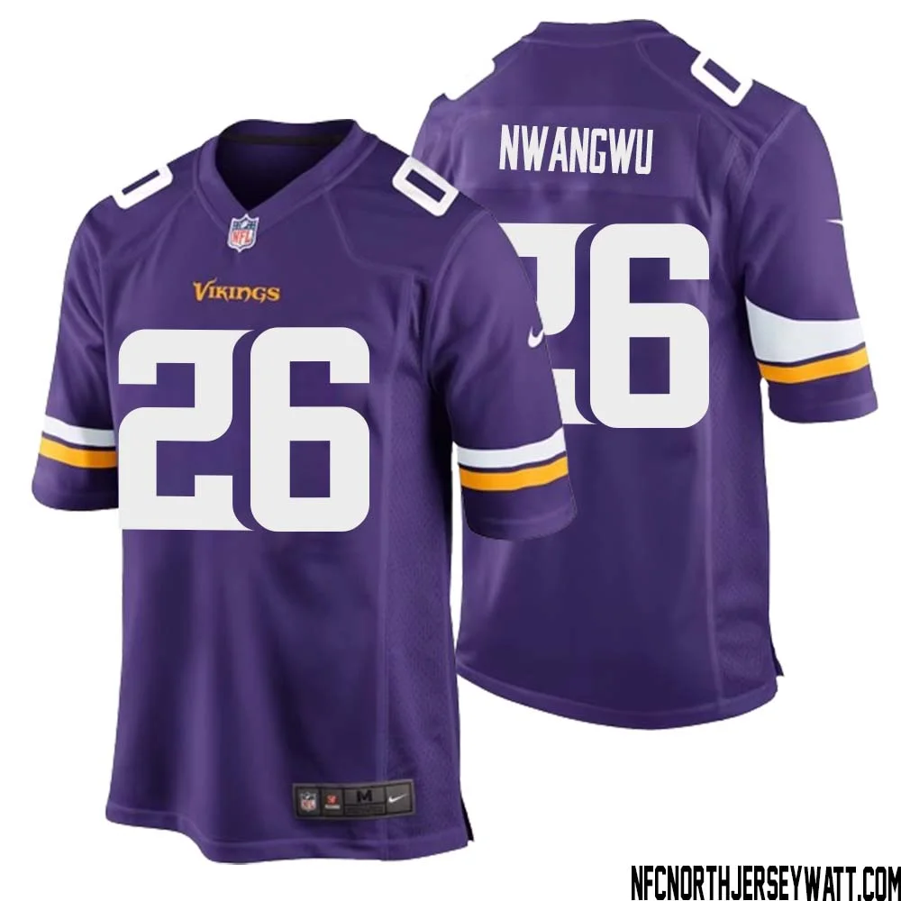 Kene Nwangwu No 26 Minnesota Vikings Game Jersey Court Purple for Mens