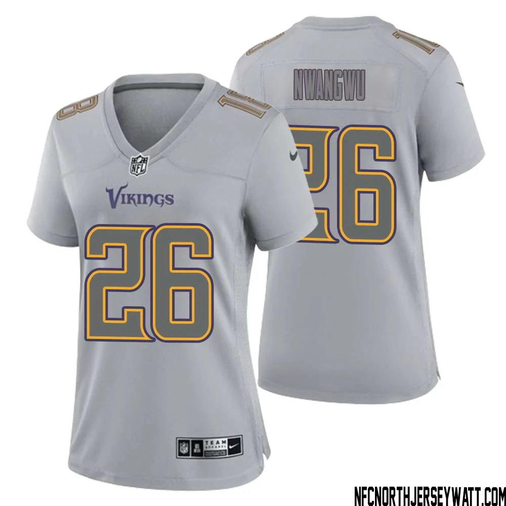 Kene Nwangwu No 26 Women Gray Minnesota Vikings Atmosphere Fashion Game Jersey