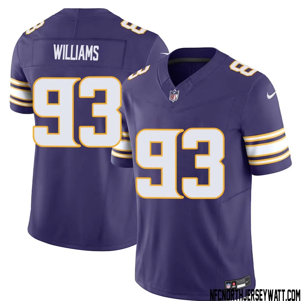 Kevin Williams No 93 Mens Purple Minnesota Vikings Vapor F.U.S.E. Limited Jersey