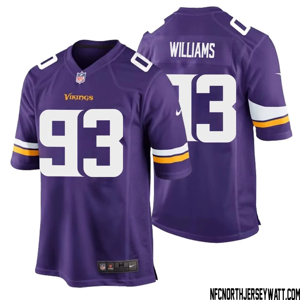 Kevin Williams No 93 Minnesota Vikings Game Jersey Court Purple for Mens 1
