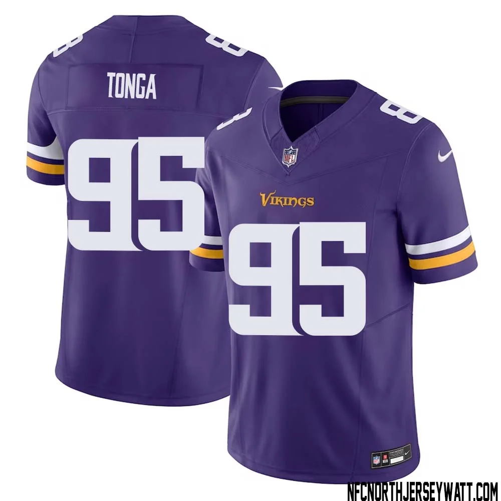 Khyiris Tonga No 95 Men Purple Minnesota Vikings Vapor F.U.S.E. Limited Jersey 1