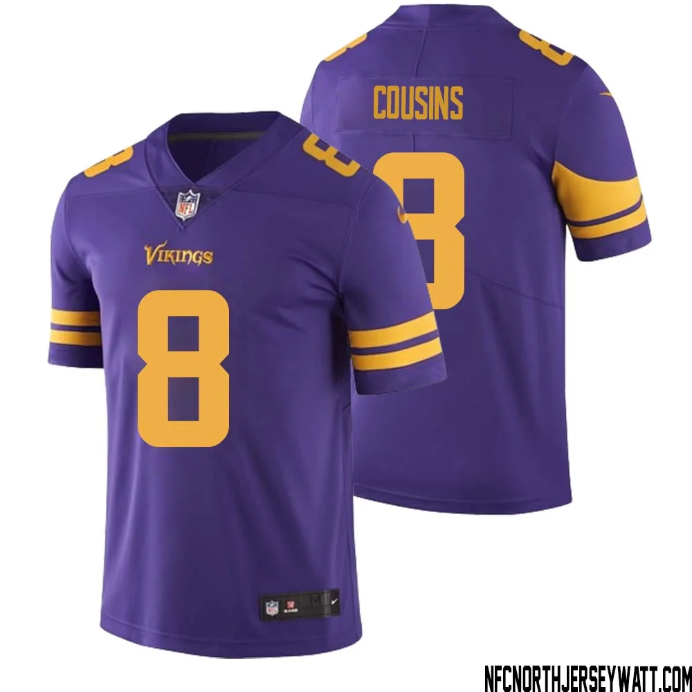 Kirk Cousins No 8 Men Purple Minnesota Vikings Color Rush Vapor Untouchable Limited Jersey