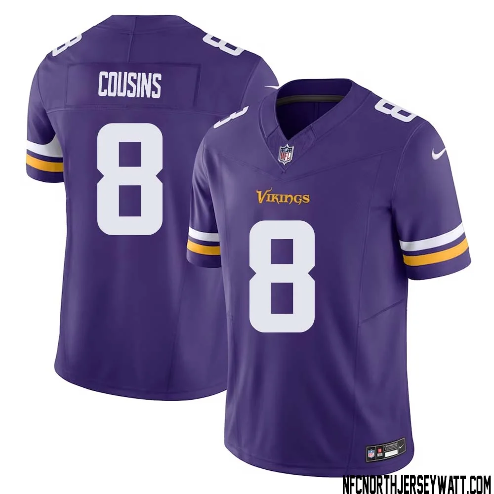 Kirk Cousins No 8 Men Purple Minnesota Vikings Vapor F.U.S.E. Limited Jersey 1