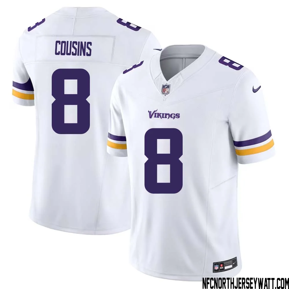 Kirk Cousins No 8 Men White Minnesota Vikings Vapor F.U.S.E. Limited Jersey 1