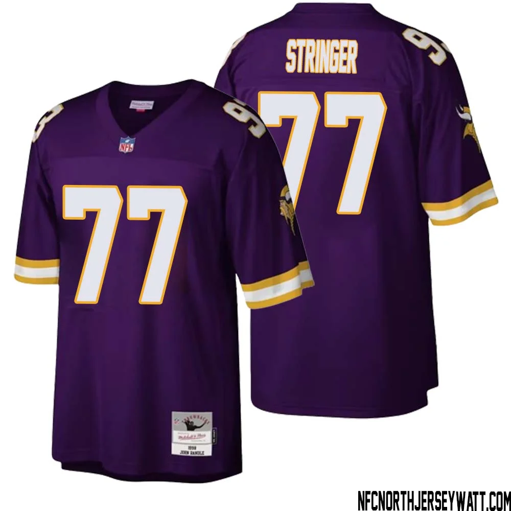 Korey Stringer No 77 Men Mitchell Ness Purple Minnesota Vikings Legacy Replica Jersey