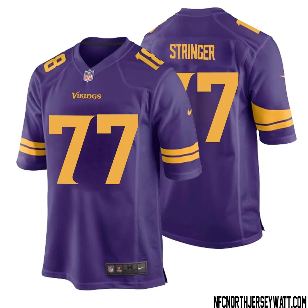 Korey Stringer No 77 Men Purple Minnesota Vikings Alternate Game Jersey