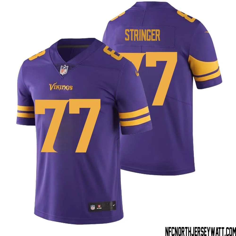 Korey Stringer No 77 Men Purple Minnesota Vikings Color Rush Vapor Untouchable Limited Jersey