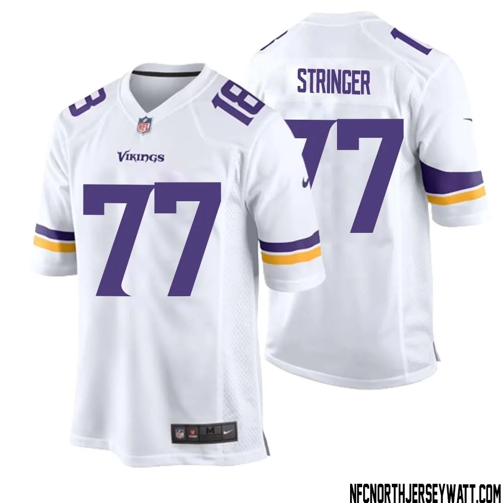 Korey Stringer No 77 Men White Minnesota Vikings Game Player Away Jersey