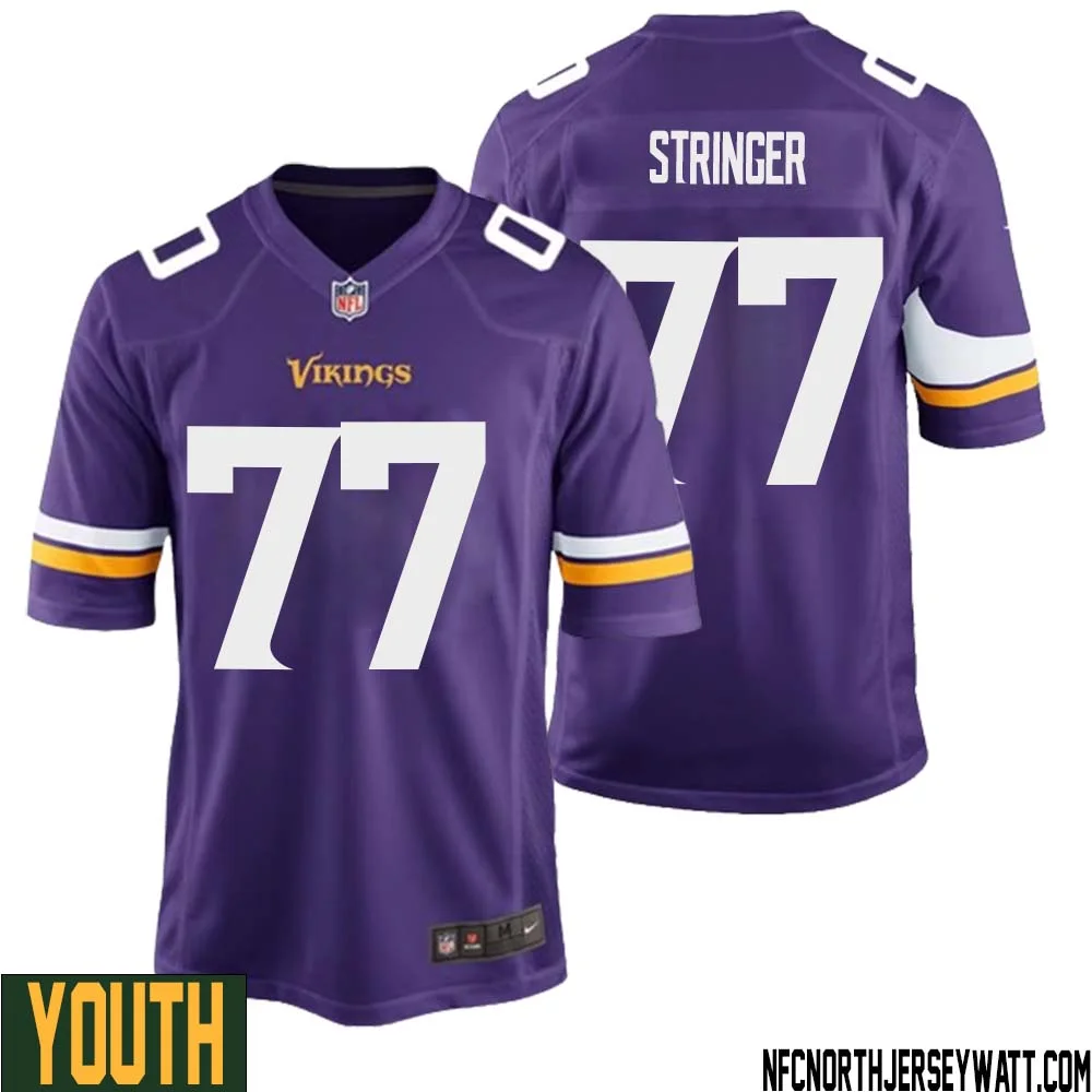 Korey Stringer No 77 Minnesota Vikings Game Jersey Court Purple for Youth 1