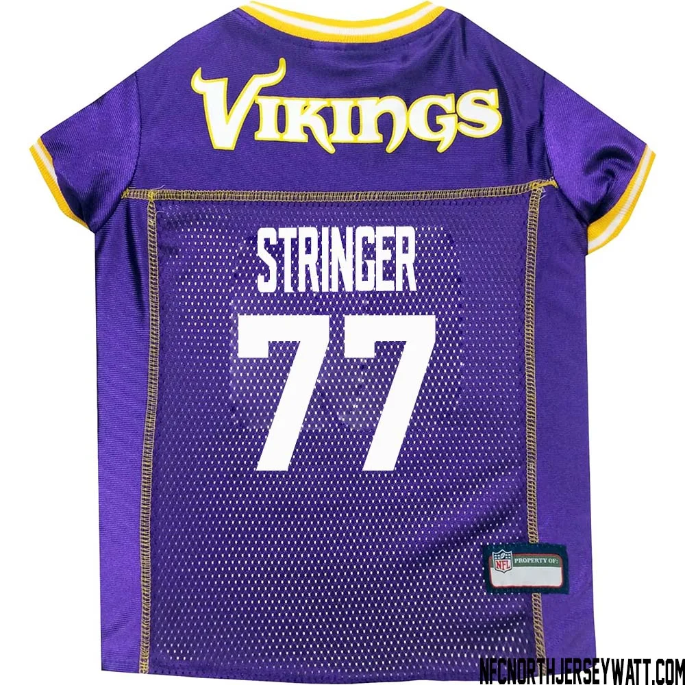 Korey Stringer No 77 Purple Minnesota Vikings Dog Jersey