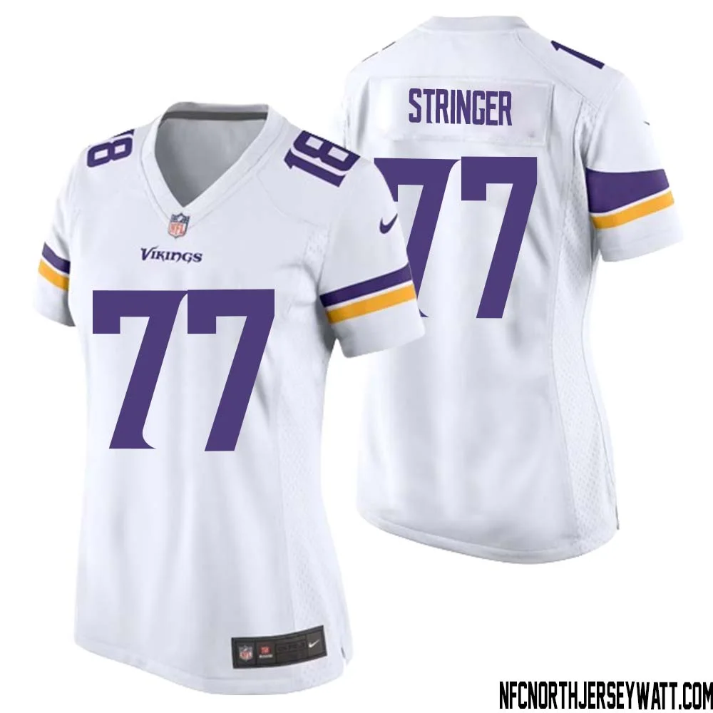 Korey Stringer No 77 Women White Minnesota Vikings Game Player Away Jersey
