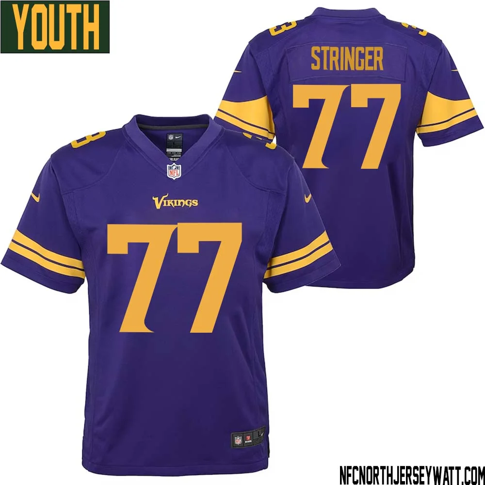 Korey Stringer No 77 Youth Purple Minnesota Vikings Color Rush Vapor Untouchable Limited Jersey