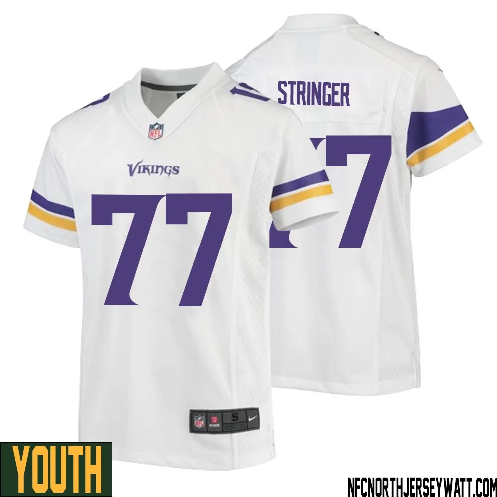 Korey Stringer No 77 Youth White Minnesota Vikings Game Player Away Jersey