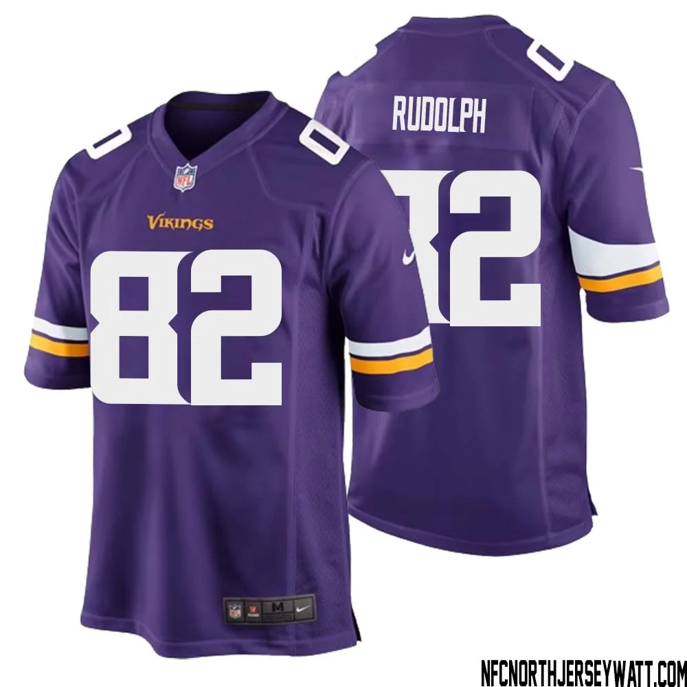 Kyle Rudolph No 82 Minnesota Vikings Game Jersey Court Purple for Mens 1