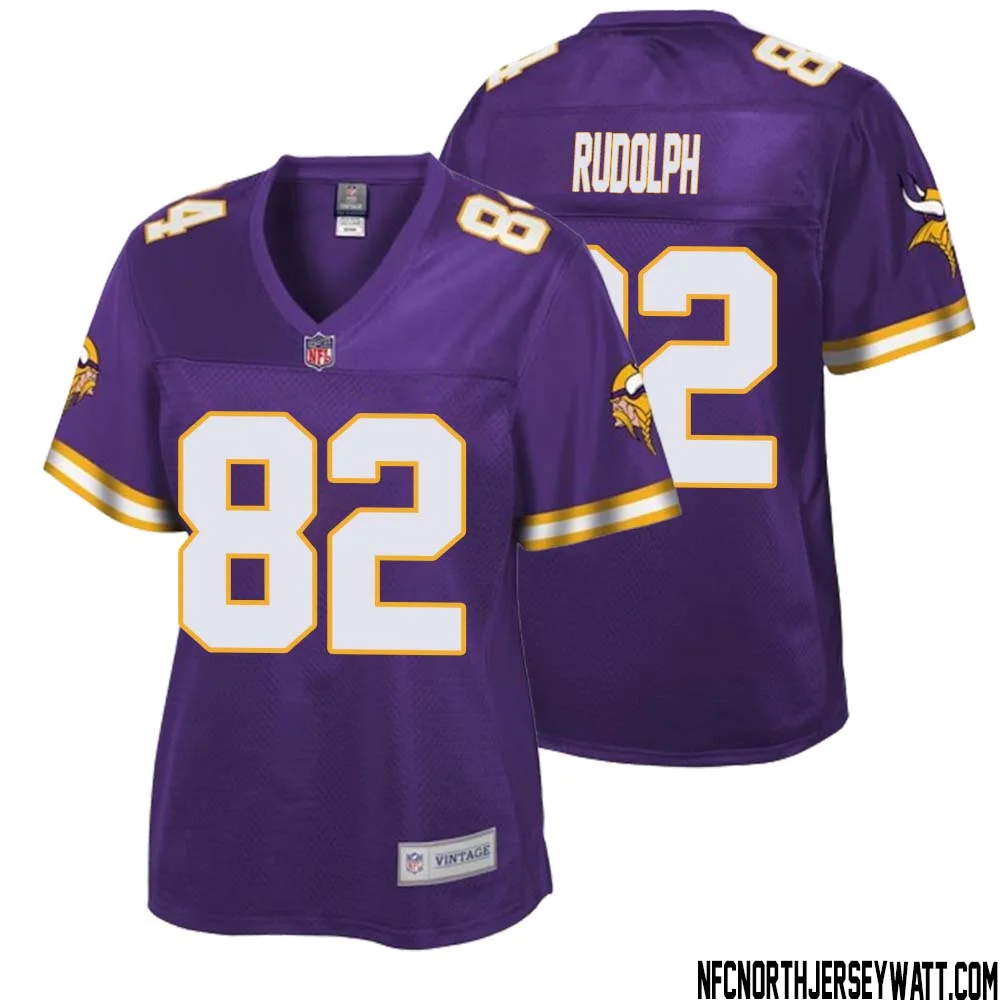 Kyle Rudolph No 82 Women NFL Pro Line Purple Minnesota Vikings Retired Player Replica Jersey 1