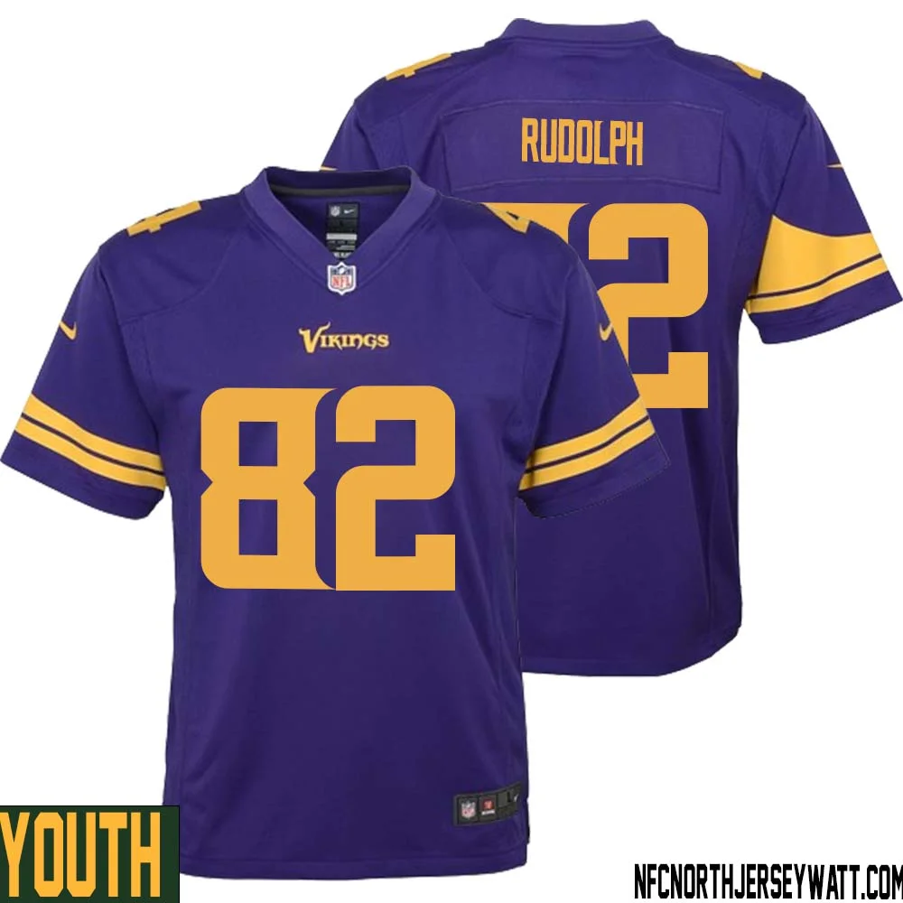 Kyle Rudolph No 82 Youth Purple Minnesota Vikings Alternate Game Jersey