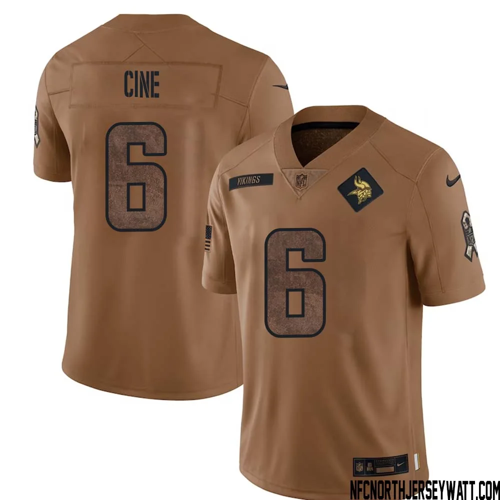Lewis Cine No 6 Men Brown Minnesota Vikings 2023 Salute To Service Limited Jersey 1