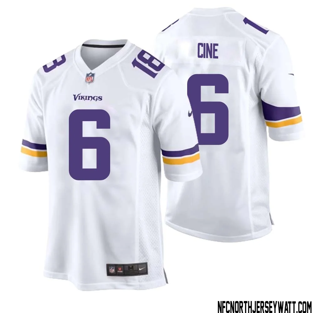 Lewis Cine No 6 Men White Minnesota Vikings Game Player Away Jersey 1