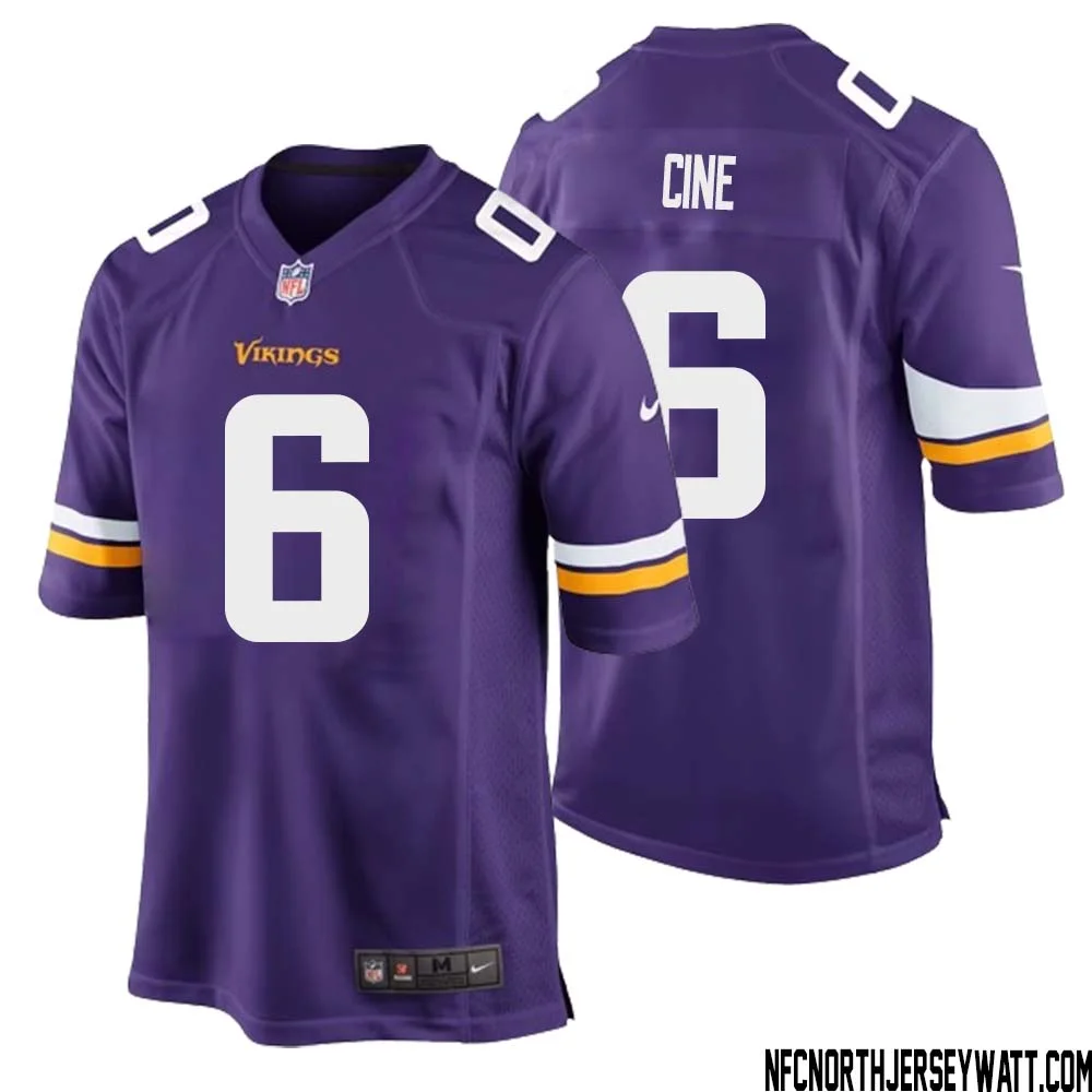 Lewis Cine No 6 Minnesota Vikings Game Jersey Court Purple for Mens