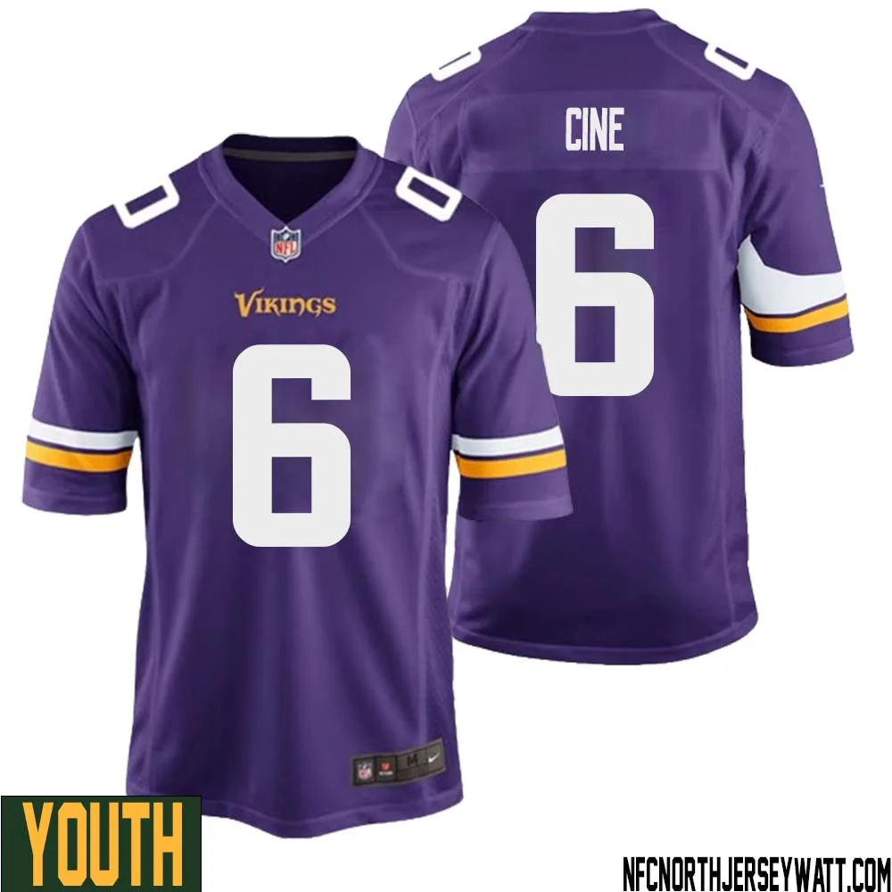 Lewis Cine No 6 Minnesota Vikings Game Jersey Court Purple for Youth