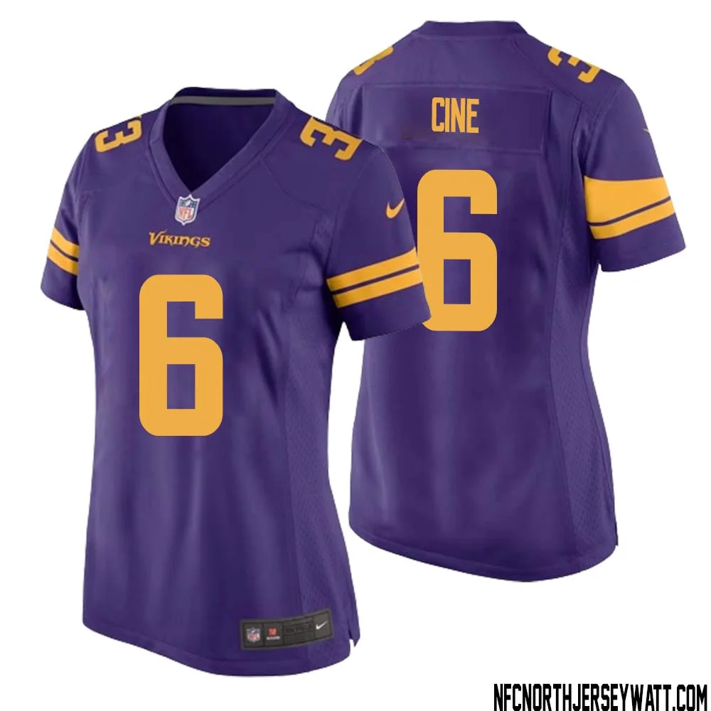 Lewis Cine No 6 Women Purple Minnesota Vikings Alternate Game Jersey