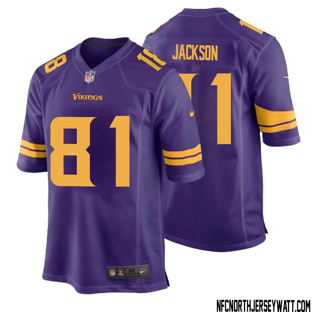 Lucky Jackson No 81 Men Purple Minnesota Vikings Alternate Game Jersey