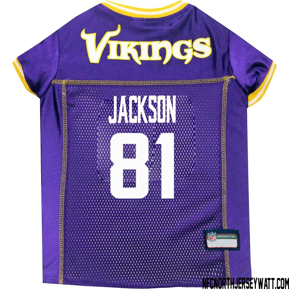 Lucky Jackson No 81 Purple Minnesota Vikings Dog Jersey 1