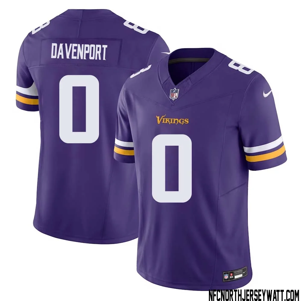 Marcus Davenport No 0 Men Purple Minnesota Vikings Vapor F.U.S.E. Limited Jersey