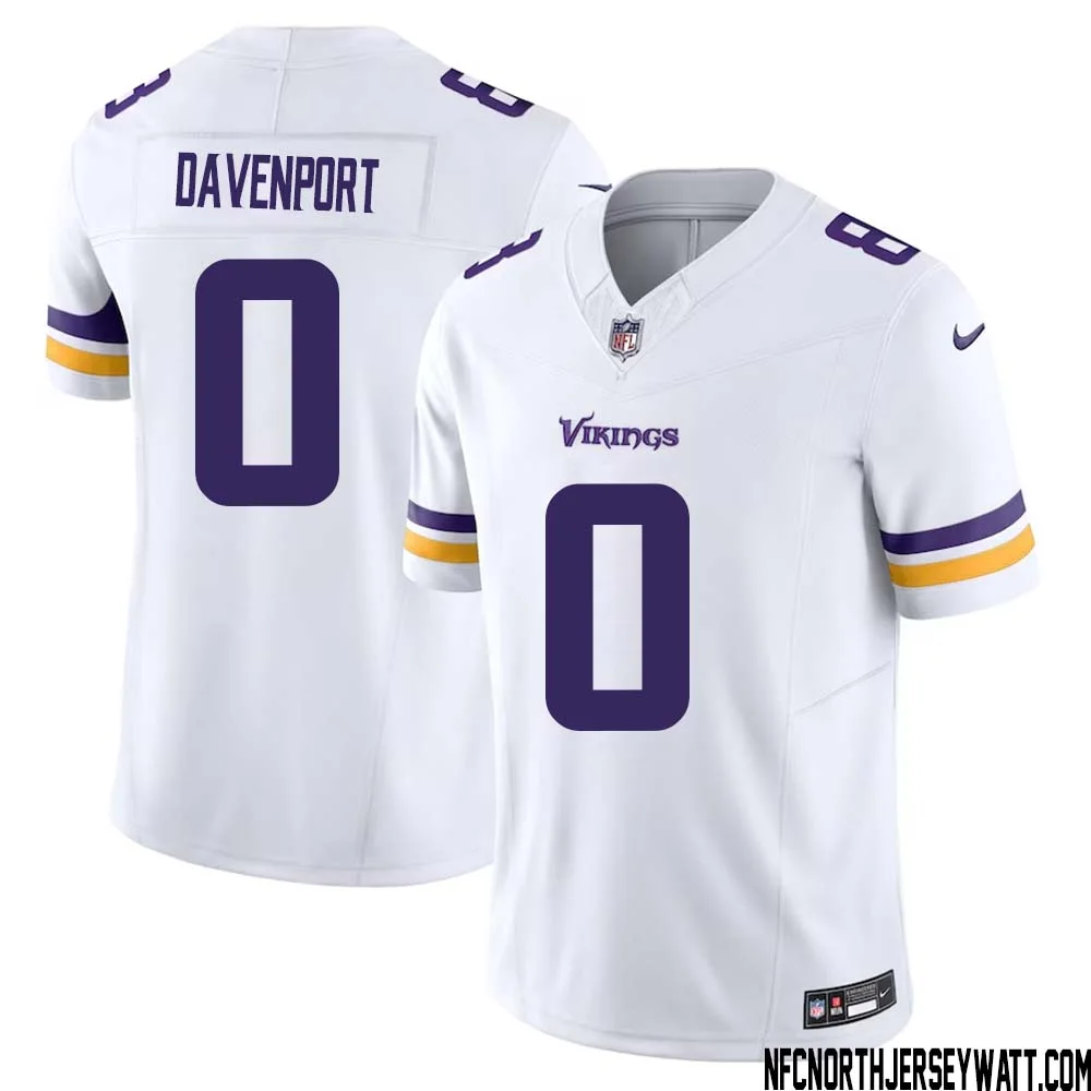Marcus Davenport No 0 Men White Minnesota Vikings Vapor F.U.S.E. Limited Jersey