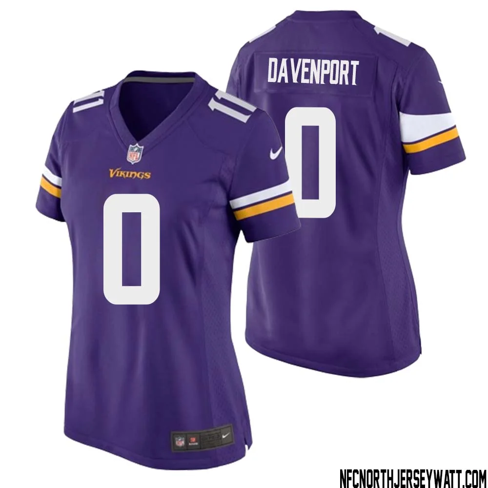 Marcus Davenport No 0 Minnesota Vikings Game Jersey Court Purple for Womens 1