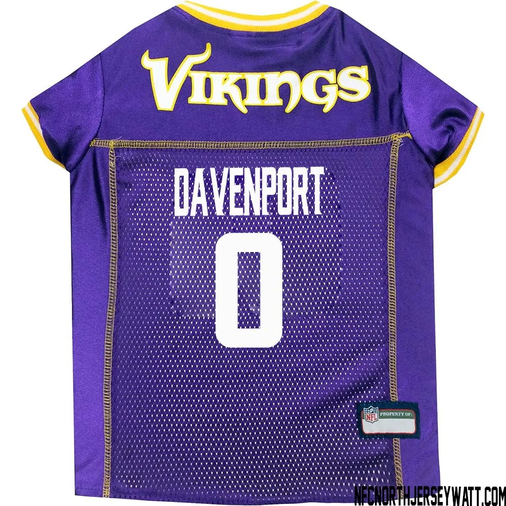 Marcus Davenport No 0 Purple Minnesota Vikings Dog Jersey