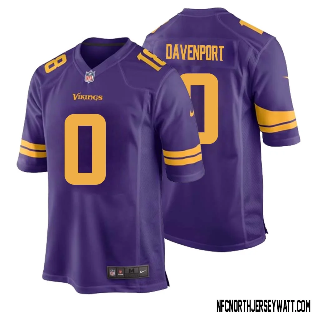 Marcus Davenport No 0 Youth White Minnesota Vikings Game Player Away Jersey 1