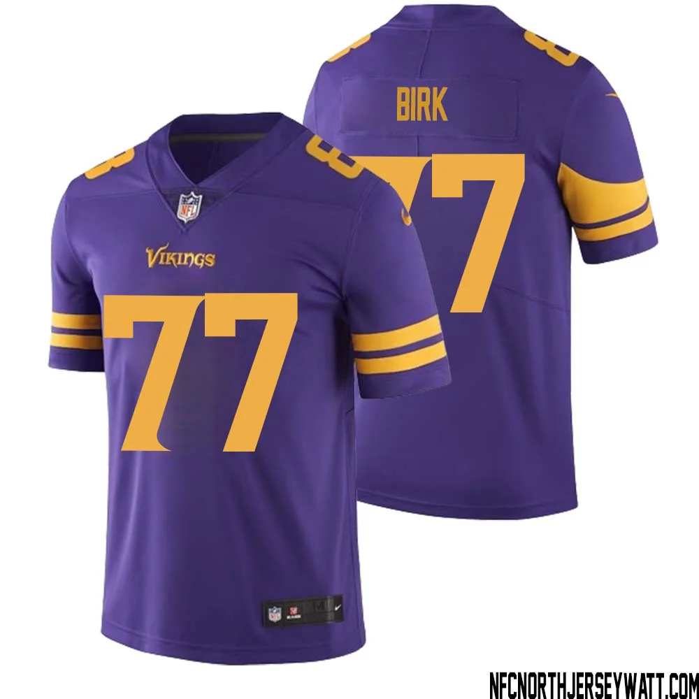 Matt Birk No 77 Men Purple Minnesota Vikings Color Rush Vapor Untouchable Limited Jersey 1