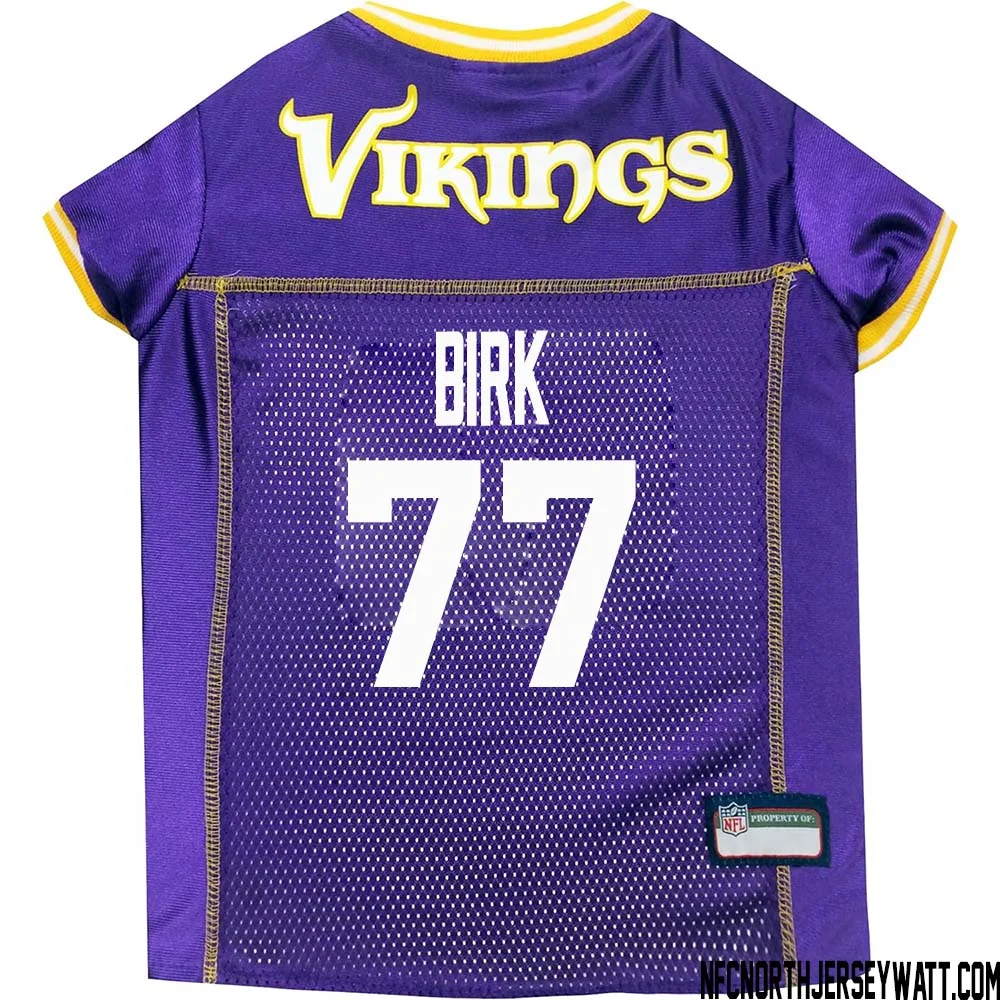 Matt Birk No 77 Purple Minnesota Vikings Dog Jersey 1
