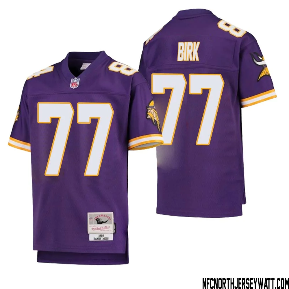 Matt Birk No 77 Youth Mitchell Ness Purple Minnesota Vikings 1998 Legacy Retired Player Jersey