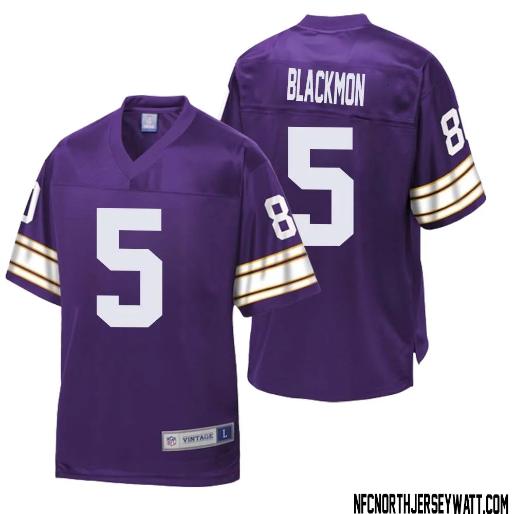 Mekhi Blackmon No 5 Men NFL Pro Line Purple Minnesota Vikings Retired Player Replica Jersey
