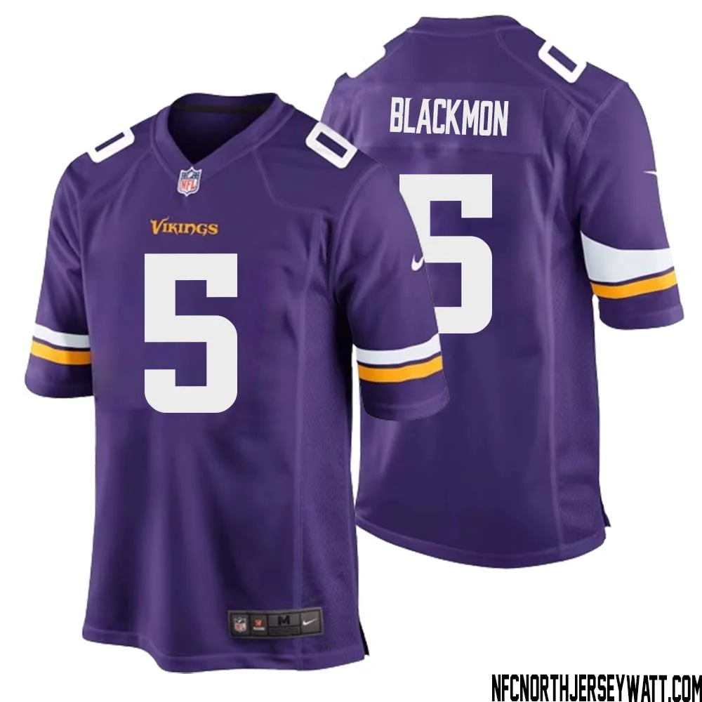 Mekhi Blackmon No 5 Minnesota Vikings Game Jersey Court Purple for Mens