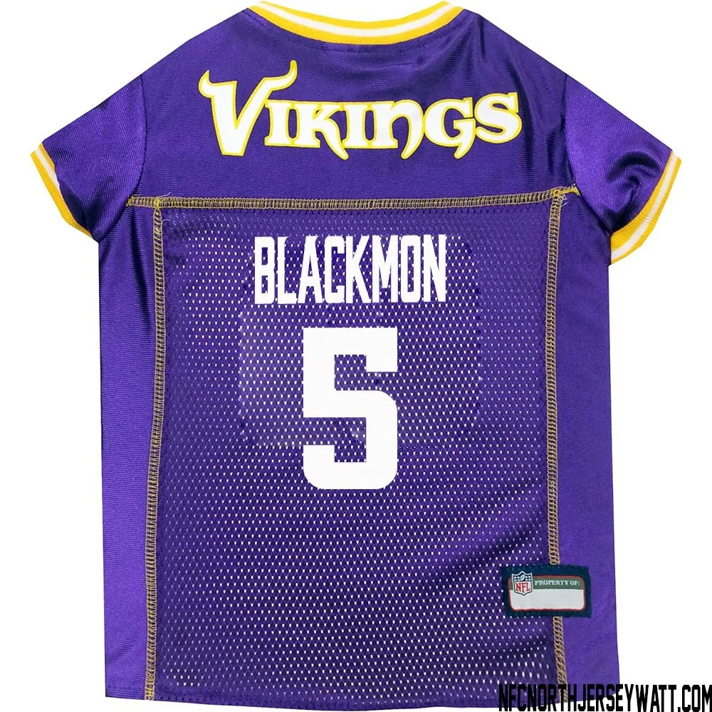 Mekhi Blackmon No 5 Purple Minnesota Vikings Dog Jersey 1