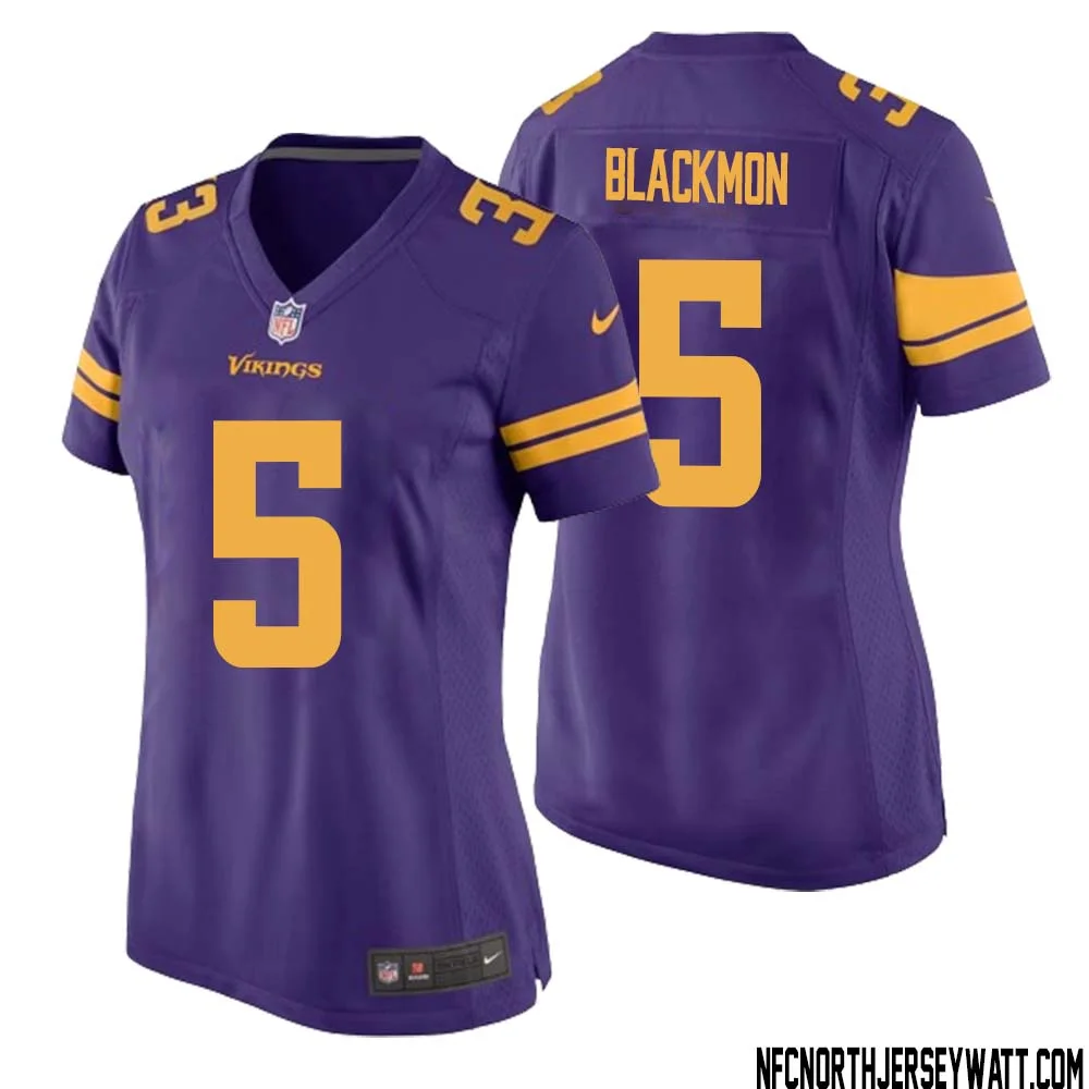 Mekhi Blackmon No 5 Women Purple Minnesota Vikings Alternate Game Jersey 1