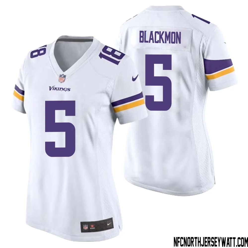 Mekhi Blackmon No 5 Women White Minnesota Vikings Game Player Away Jersey