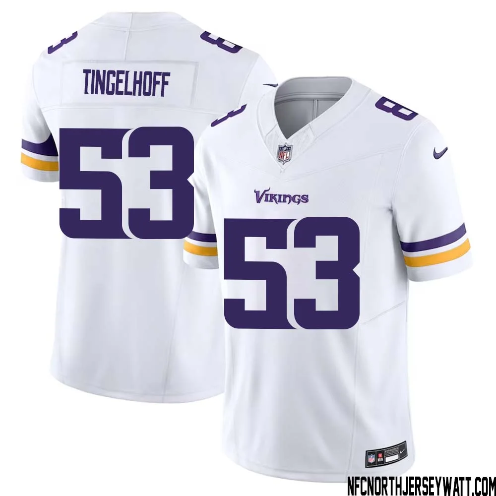 Mick Tingelhoff No 53 Men White Minnesota Vikings Vapor F.U.S.E. Limited Jersey
