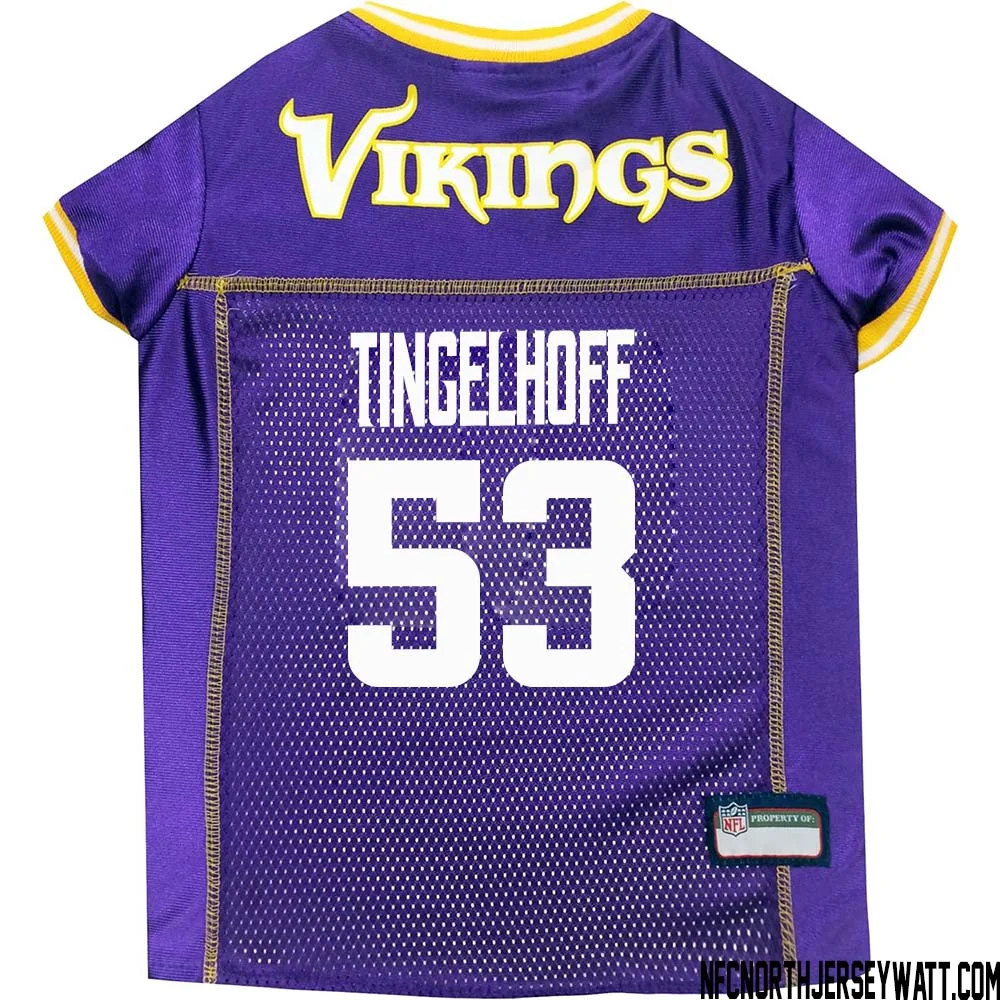 Mick Tingelhoff No 53 Purple Minnesota Vikings Dog Jersey 1
