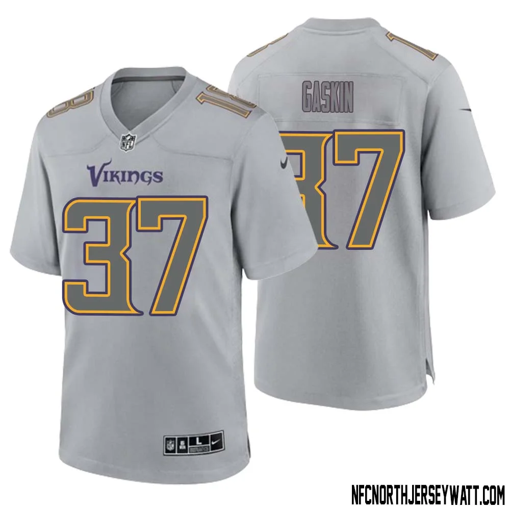 Myles Gaskin No 37 Men Gray Minnesota Vikings Atmosphere Fashion Game Jersey 1