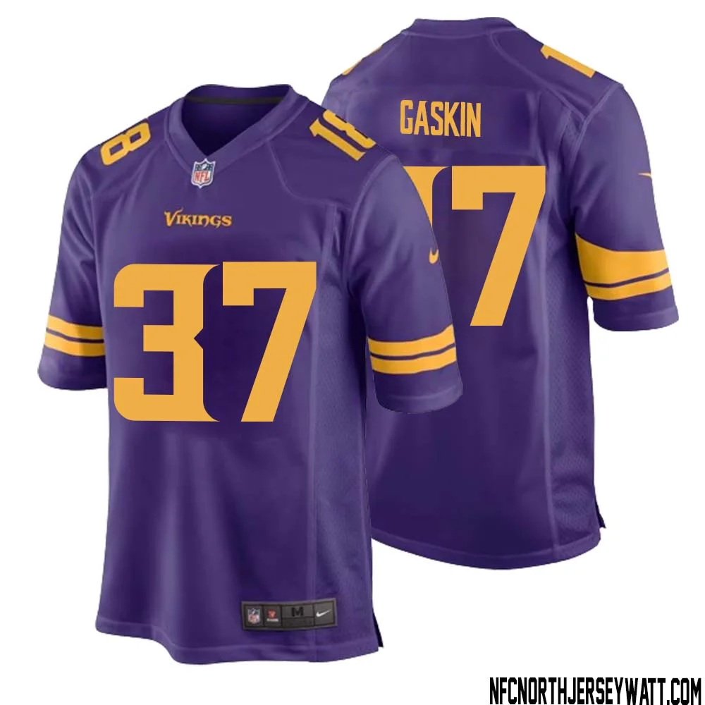 Myles Gaskin No 37 Men Purple Minnesota Vikings Alternate Game Jersey 1