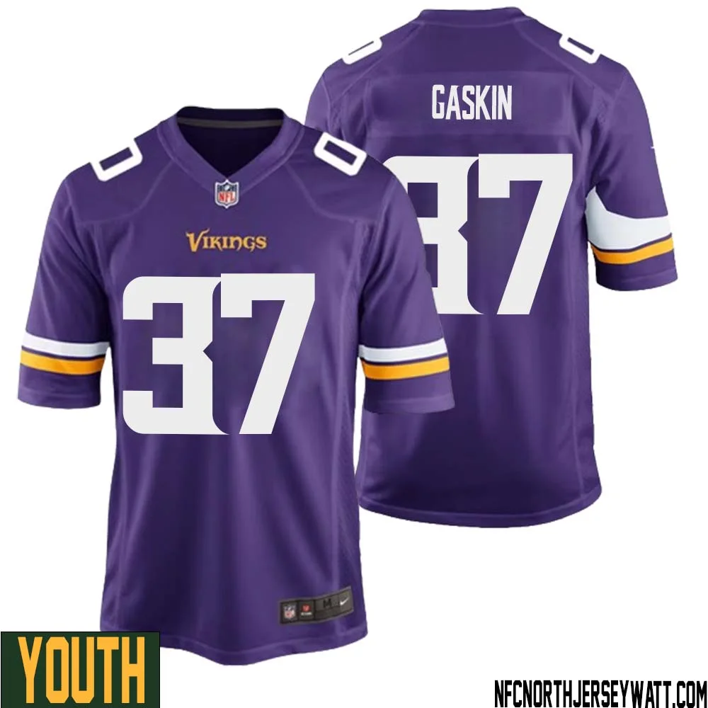 Myles Gaskin No 37 Minnesota Vikings Game Jersey Court Purple for Youth 1