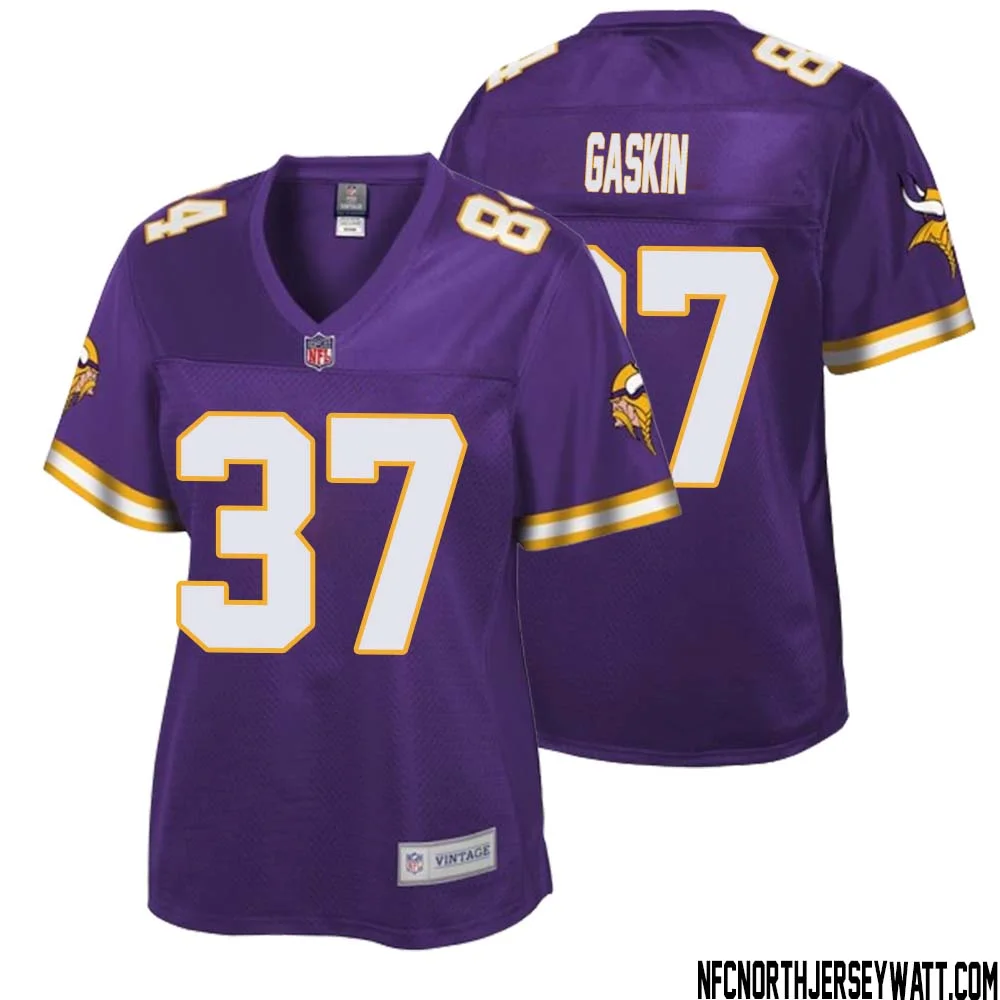Myles Gaskin No 37 Women NFL Pro Line Purple Minnesota Vikings Retired Player Replica Jersey