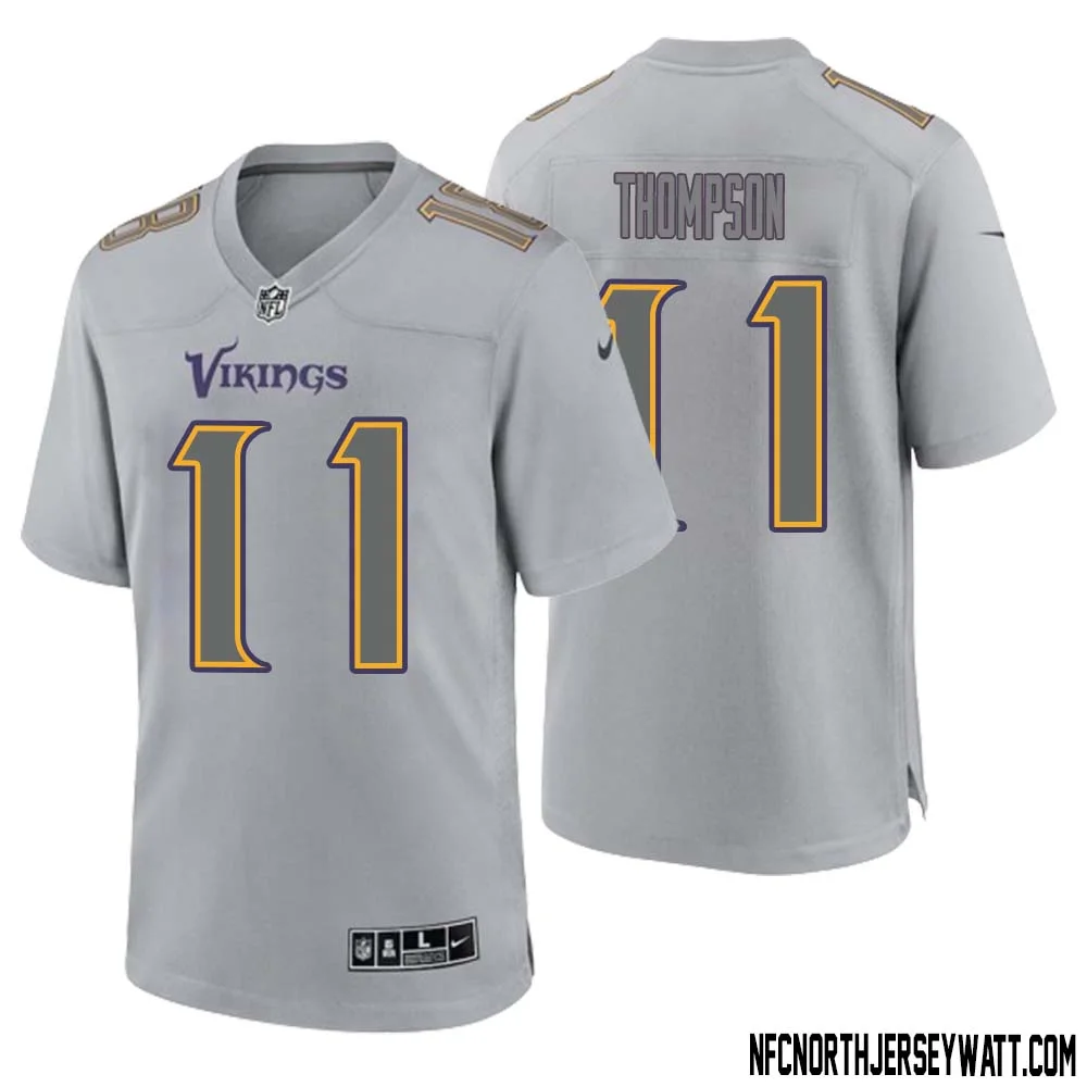 NaJee Thompson No 11 Men Gray Minnesota Vikings Atmosphere Fashion Game Jersey 1